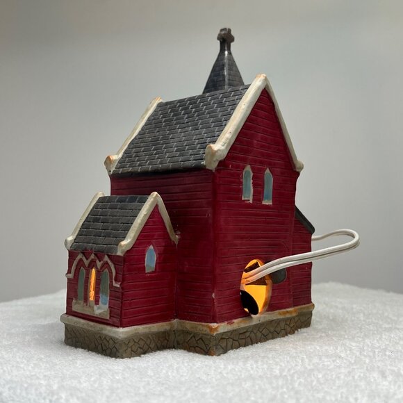 Holiday Traditions Porcelain Lighted Church from 1990s - Picture 8 of 9